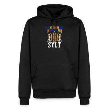 Ich muss nur nach Sylt - Männer Premium Bio Hoodie - Schwarz - Vorne - Nico (187cm)