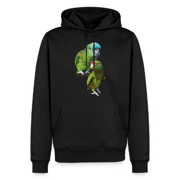 Papageien aus dem Amazonas - Männer Premium Bio Hoodie - Schwarz - Vorne - Nico (187cm)