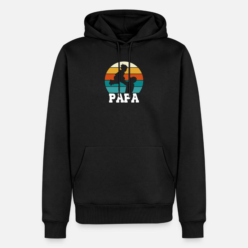 Papa millésime - Sweat à capuche Premium bio Homme - noir