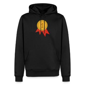 Medaille Erster Platz Gold Sport - Männer Premium Bio Hoodie - Schwarz - Vorne - Nico (187cm)