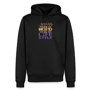 Java Developer - Sweat à capuche Premium bio Homme - noir - Devant - Nico (187cm)