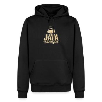 Café Java Developer Coffee - Sweat à capuche Premium bio Homme - noir - Devant - Nico (187cm)