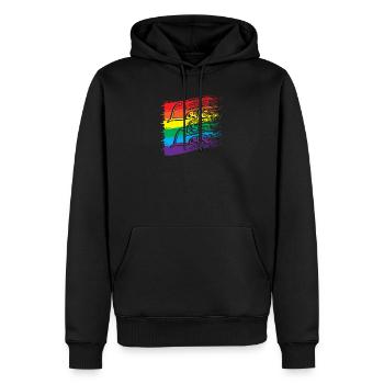 Love is Love Pride LGBT - Sweat à capuche Premium bio Homme - noir - Devant - Nico (187cm)