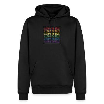 LGBTQ Love win - Sweat à capuche Premium bio Homme - noir - Devant - Nico (187cm)