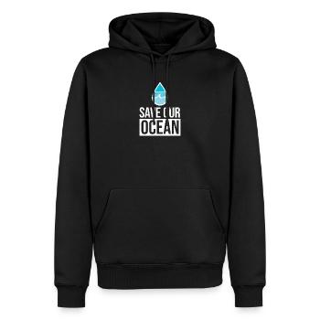 Save the Ocean - Männer Premium Bio Hoodie - Schwarz - Vorne - Nico (187cm)