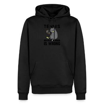 Tennis Because Murder Is Wrong Chat - Sweat à capuche Premium bio Homme - noir - Devant - Nico (187cm)