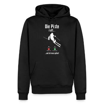 Skifahrer Wintersport Schnee Ski Pisten Geschenke - Männer Premium Bio Hoodie - Schwarz - Vorne - Nico (187cm)