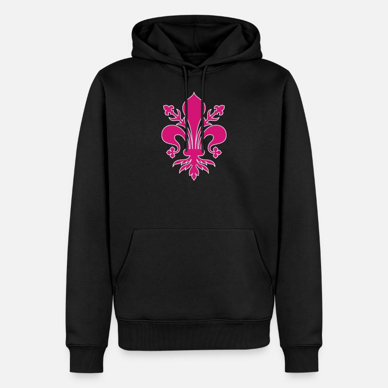 Lila Mädchen - Männer Premium Bio Hoodie - Schwarz