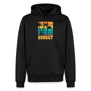 Sunset Retro Style - Sweat à capuche Premium bio Homme - noir - Devant - Nico (187cm)