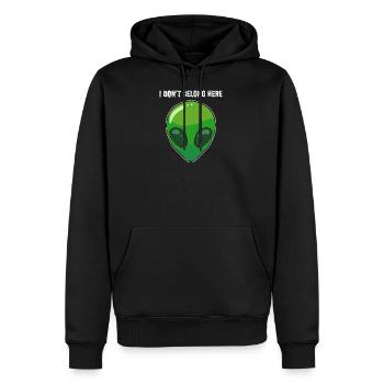 Geh nicht hierher. Loner oder schüchterne Person G - Männer Premium Bio Hoodie - Schwarz - Vorne - Nico (187cm)
