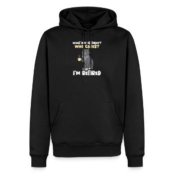 What Day Is Today Who Care I'm Retired Kaff - Men’s Premium Organic Hoodie - black - Front - Nico (187cm)