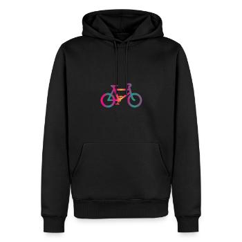 FAHRRAD. RADFAHREN. ÖKOLOGIE. UMWELT. - Männer Premium Bio Hoodie - Schwarz - Vorne - Nico (187cm)