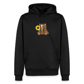 33 bear sunflower - Sweat à capuche Premium bio Homme - noir - Devant - Nico (187cm)