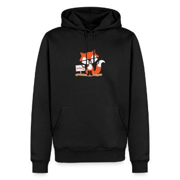 Motif des enfants: renard intelligent calcule - Sweat à capuche Premium bio Homme - noir - Devant - Nico (187cm)