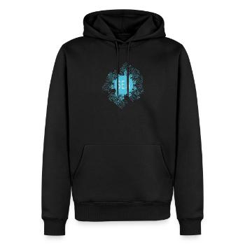 Meeresblüte Blau Seemotiv - Männer Premium Bio Hoodie - Schwarz - Vorne - Nico (187cm)