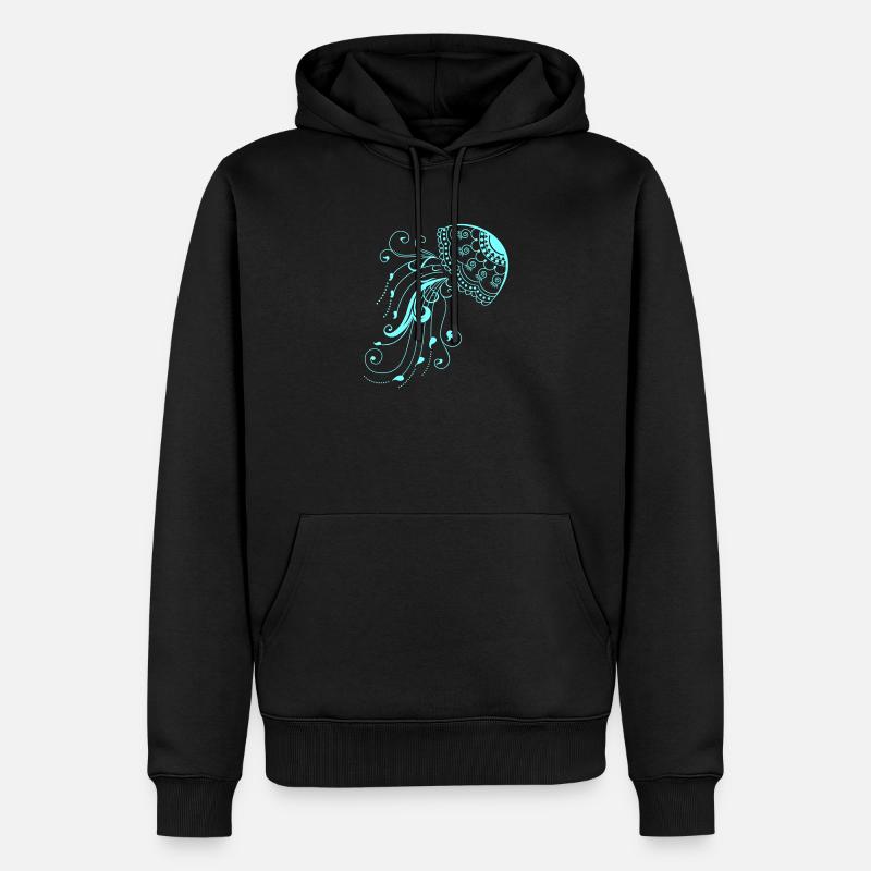 méduse - Sweat à capuche Premium bio Homme - noir