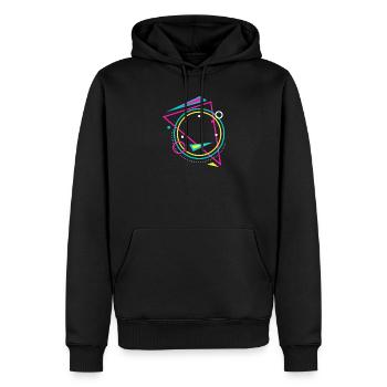 géométrie - Sweat à capuche Premium bio Homme - noir - Devant - Nico (187cm)