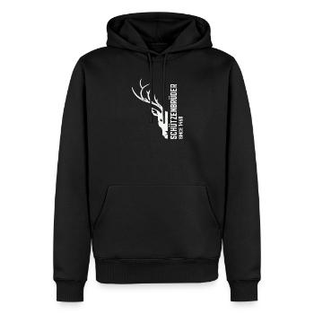 Protéger - Sweat à capuche Premium bio Homme - noir - Devant - Nico (187cm)