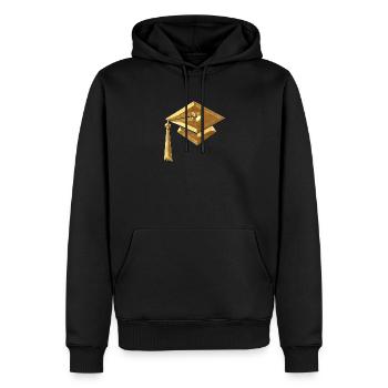 Chapeau d’étudiant - Sweat à capuche Premium bio Homme - noir - Devant - Nico (187cm)