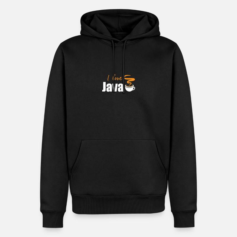 Ich liebe Java - Männer Premium Bio Hoodie - Schwarz