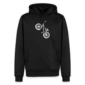 BMX - Bmx Roue - Idée cadeau - Cadeau d’anniversaire - Sweat à capuche Premium bio Homme - noir - Devant - Nico (187cm)