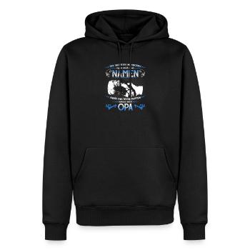 Grandpa Grandchild T-Shirt The most important things call me OPA - Men’s Premium Organic Hoodie - black - Front - Nico (187cm)