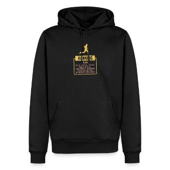 Laufen Definition Sport Fitness Geschenk - Männer Premium Bio Hoodie - Schwarz - Vorne - Nico (187cm)