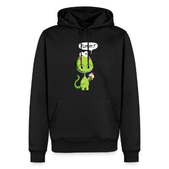 Yummy Drache - Männer Premium Bio Hoodie - Schwarz - Vorne - Nico (187cm)