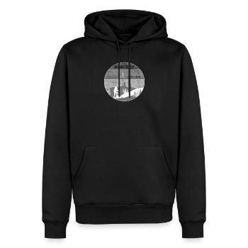 Ich geh Wandern - Brocken Harz - Männer Premium Bio Hoodie - Schwarz - Vorne - Nico (187cm)
