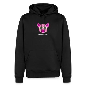 PISTENSAU - Männer Premium Bio Hoodie - Schwarz - Vorne - Nico (187cm)