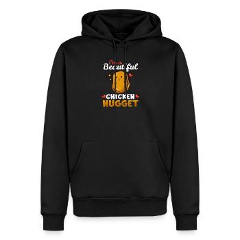 Pépites de poulet - Sweat à capuche Premium bio Homme - noir - Devant - Nico (187cm)