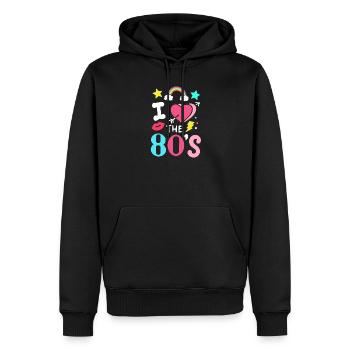 Musique de fête des années 80 des années quatre-vingt - Sweat à capuche Premium bio Homme - noir - Devant - Nico (187cm)