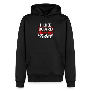 Jeux de société, jeux de société - Sweat à capuche Premium bio Homme - noir - Devant - Nico (187cm)