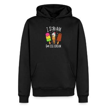 Eis Eisdiele - Männer Premium Bio Hoodie - Schwarz - Vorne - Nico (187cm)
