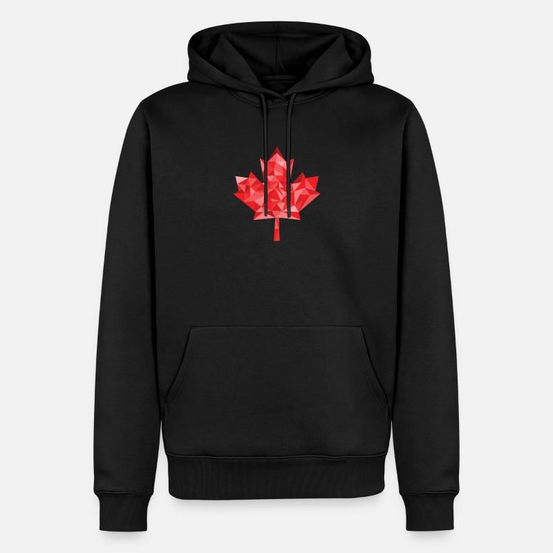 Feuille d'érable polygone Canada - Sweat à capuche Premium bio Homme - noir