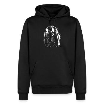 Basset Hound - Sweat à capuche Premium bio Homme - noir - Devant - Nico (187cm)