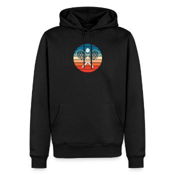 Tennis Crossed Tennis Racquets Retro - Men’s Premium Organic Hoodie - black - Front - Nico (187cm)