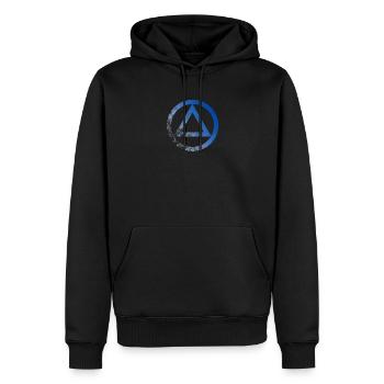 Logo symbole alcoolique anonyme AA NA anti alcool - Sweat à capuche Premium bio Homme - noir - Devant - Nico (187cm)