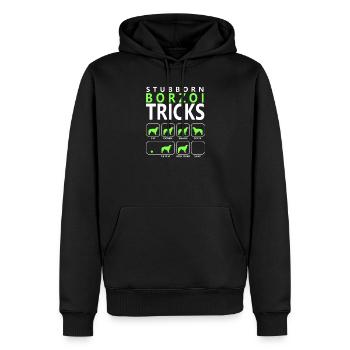 Stubborn Borzoi Tricks - Men’s Premium Organic Hoodie - black - Front - Nico (187cm)