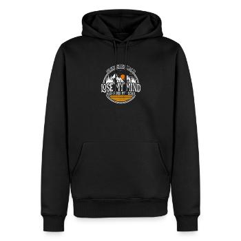Dans la forêt où je vais pour perdre la tête Trouver mon âme - Sweat à capuche Premium bio Homme - noir - Devant - Nico (187cm)
