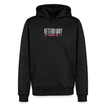 Veterinarian Assistant Veterinarian Helper - Men’s Premium Organic Hoodie - black - Front - Nico (187cm)