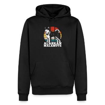 Alaskan Malamute Dog Lover Rétro - Sweat à capuche Premium bio Homme - noir - Devant - Nico (187cm)