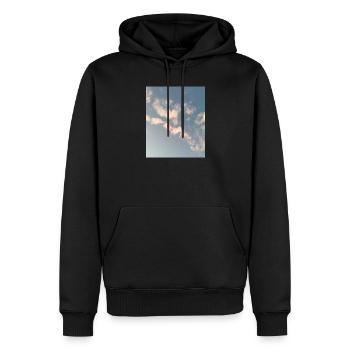 Pastel Clouds Sky Zen Design - Men’s Premium Organic Hoodie - black - Front - Nico (187cm)