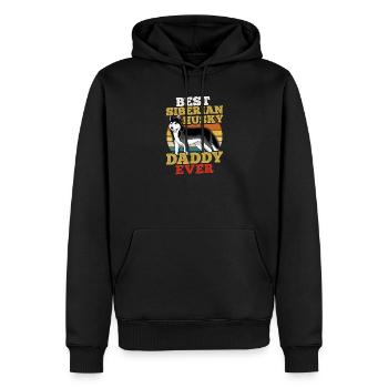 Husky de Sibérie Rétro - Sweat à capuche Premium bio Homme - noir - Devant - Nico (187cm)