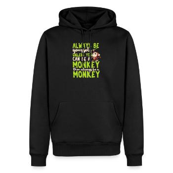 Monkey - Men’s Premium Organic Hoodie - black - Front - Nico (187cm)