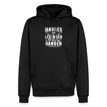 Maurer - Männer Premium Bio Hoodie - Schwarz - Vorne - Nico (187cm)