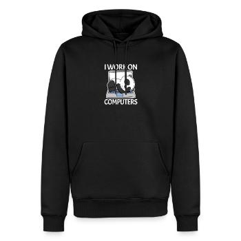 Cadeau pour homme programmeur nerd informatique - Sweat à capuche Premium bio Homme - noir - Devant - Nico (187cm)