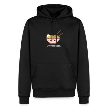 Kawaii Ramen Lächeln - Männer Premium Bio Hoodie - Schwarz - Vorne - Nico (187cm)