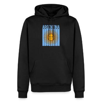 Flagge von Argentinien T-Shirt Design sol de mayo - Männer Premium Bio Hoodie - Schwarz - Vorne - Nico (187cm)