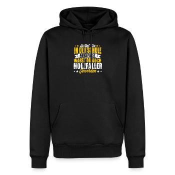Holzfäller - Männer Premium Bio Hoodie - Schwarz - Vorne - Nico (187cm)